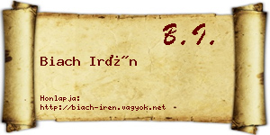 Biach Irén névjegykártya